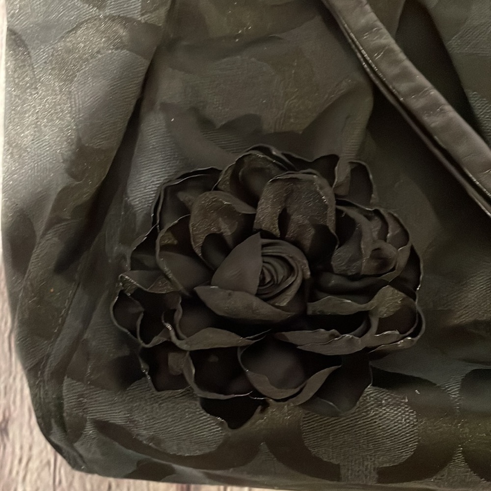 Coach All Black Leather handle Shoulder Bag - Picture 6 of 9
